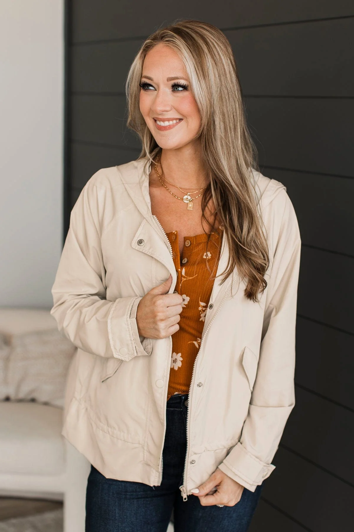 City Strolls Windbreaker Jacket- Bone - Image 4