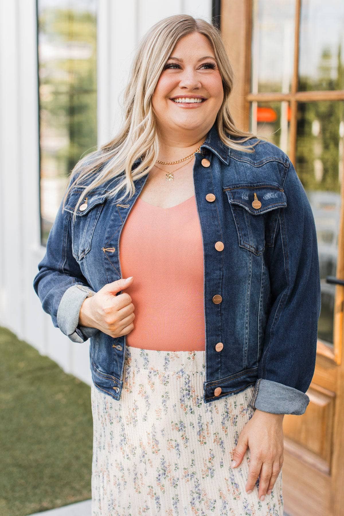 City Views Classic Denim Jacket- Dark Wash - Image 2