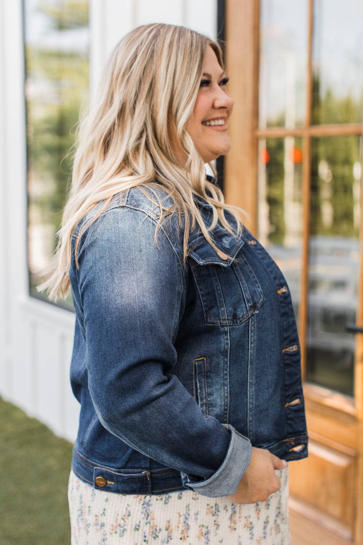 City Views Classic Denim Jacket- Dark Wash - Image 4