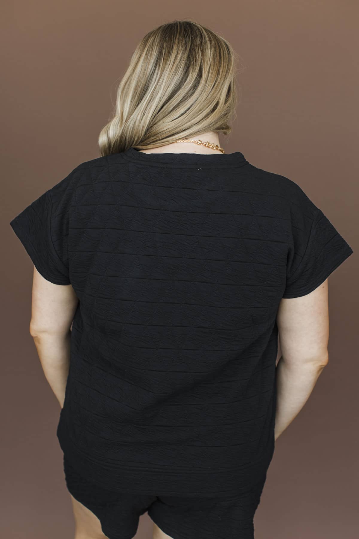Clear Your Mind Quilted Lounge Top- Black - Image 7