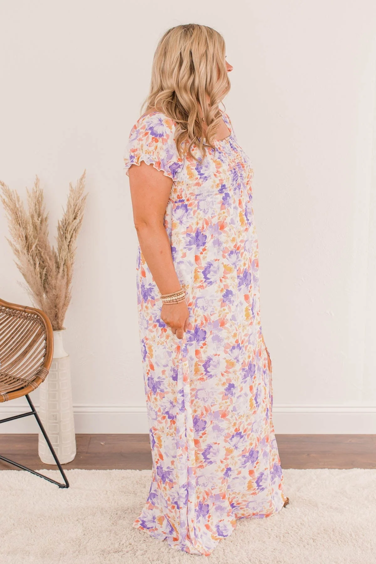Clever Beauty Floral Maxi Dress- Lavender - Image 8