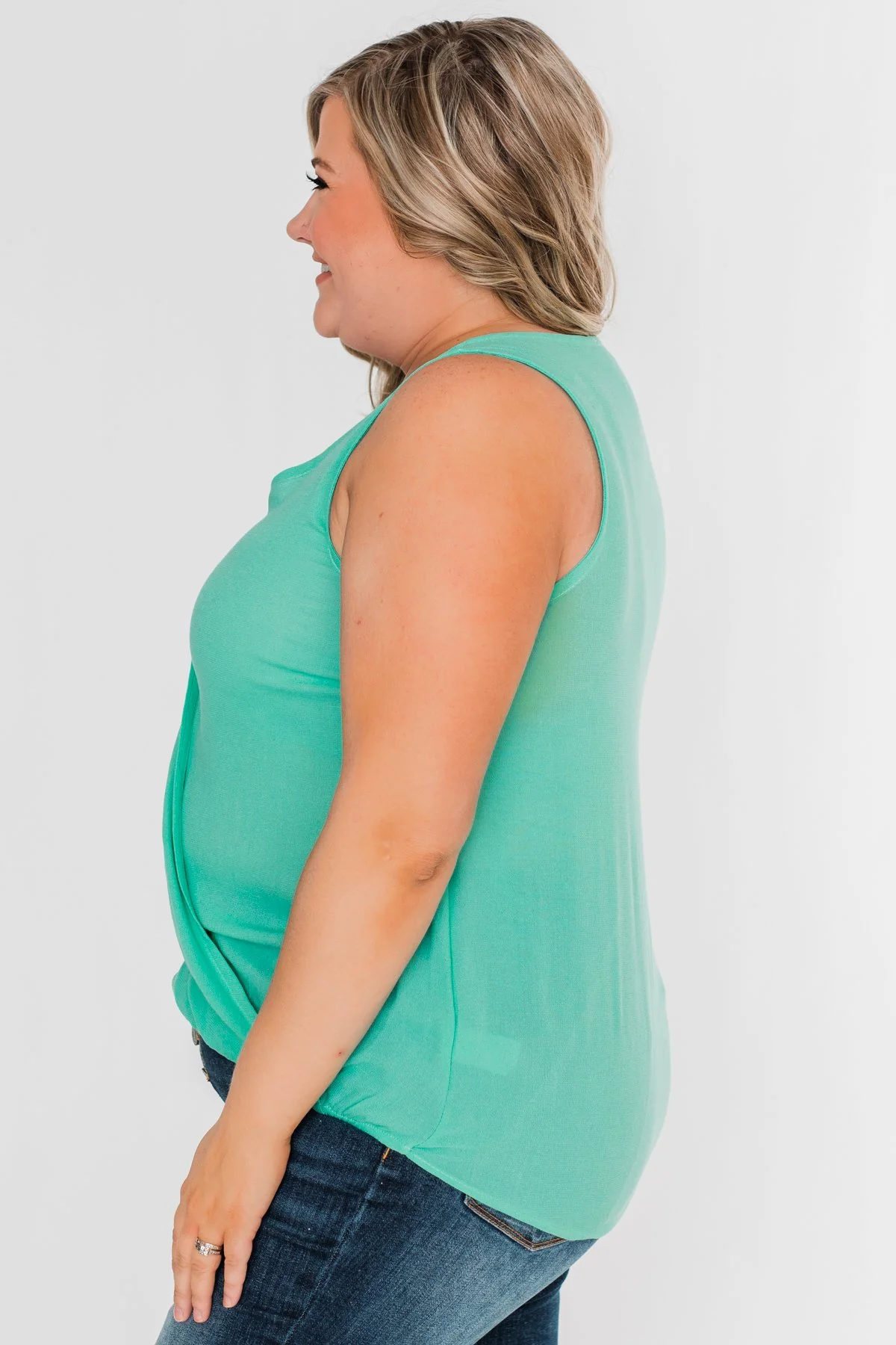 Close To Me Criss Cross Tank Top- Mint Blue - Image 8