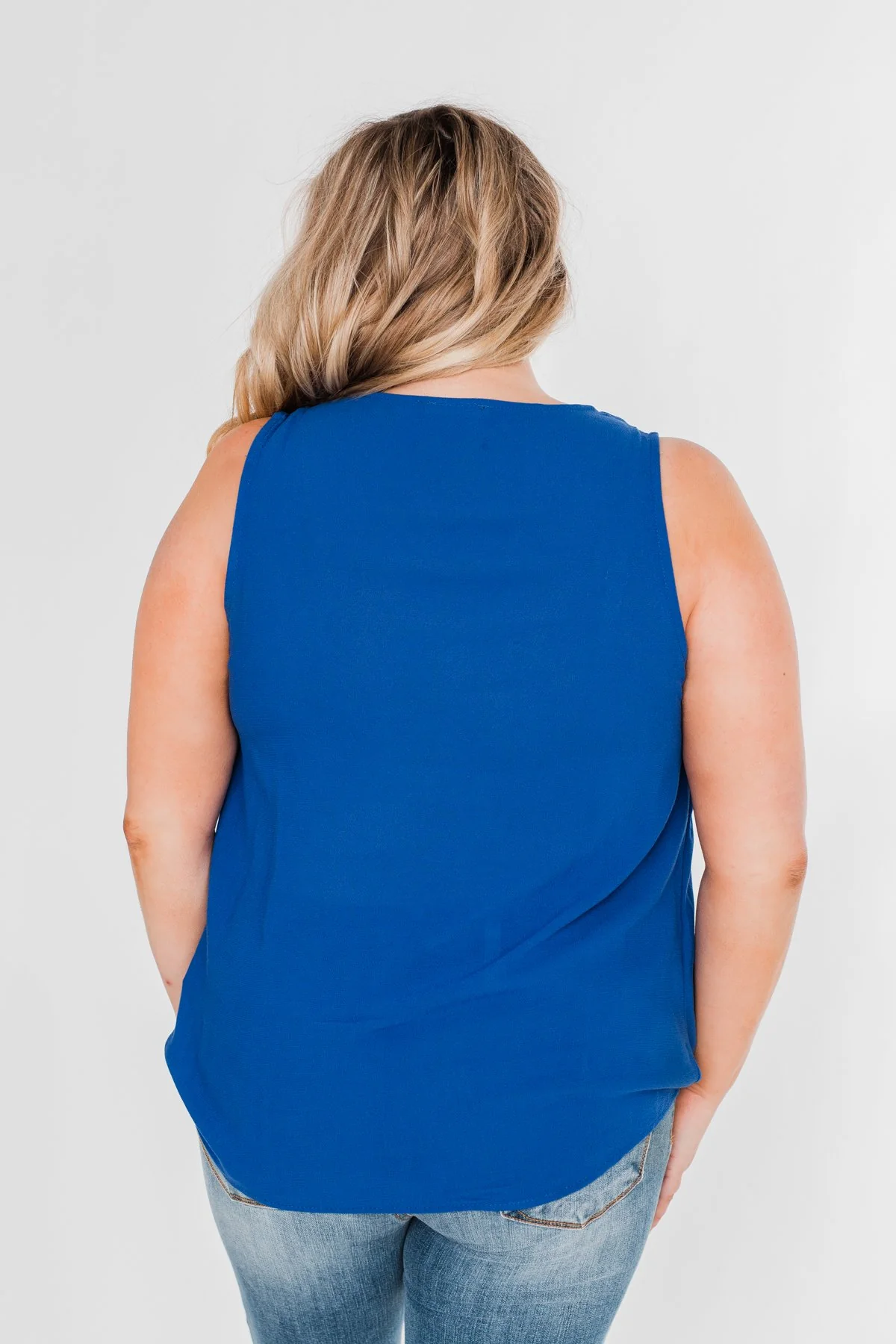 Close To Me Criss Cross Tank Top- Royal Blue - Image 11