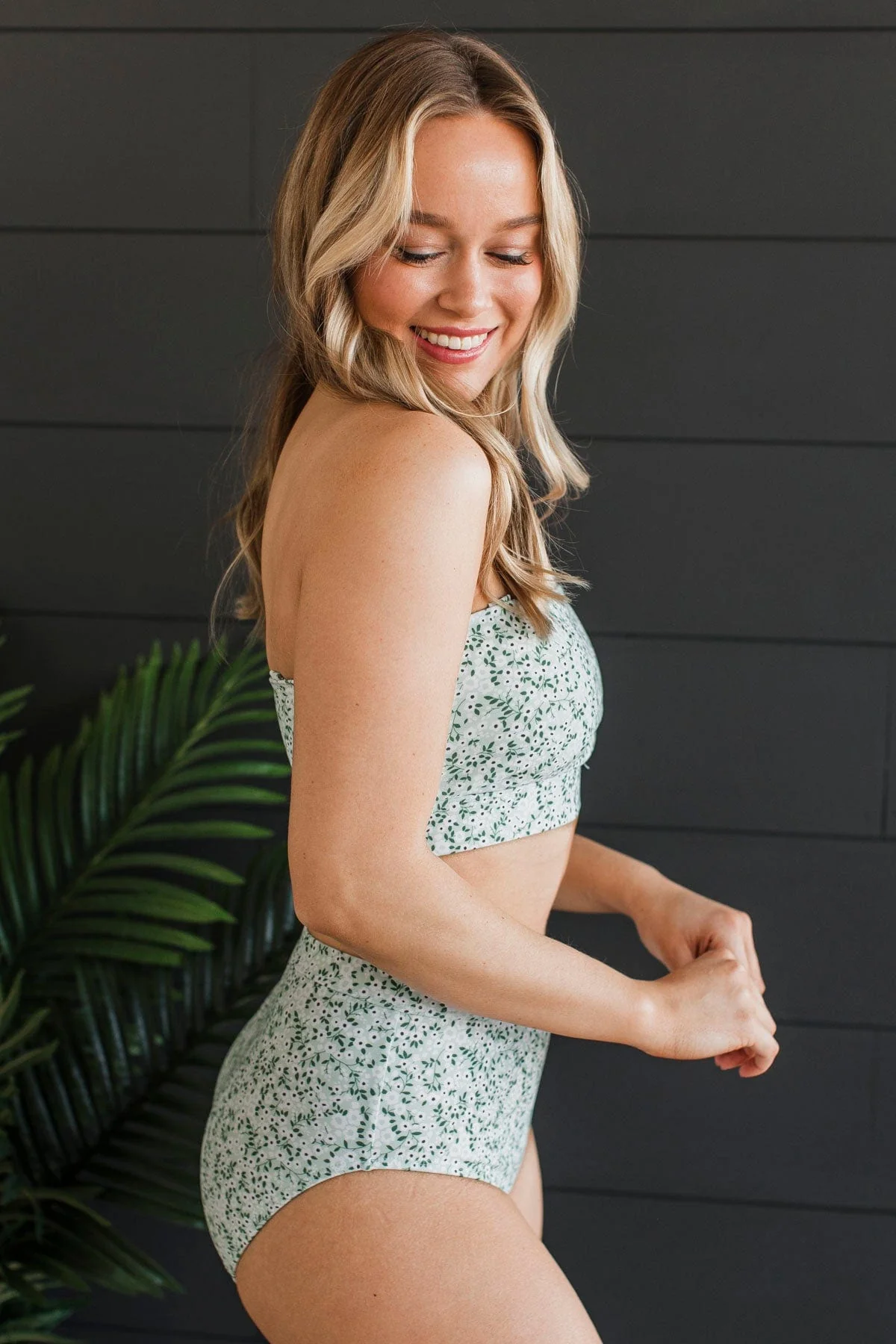 Coast Along Floral Swim Top- Mint - Image 6