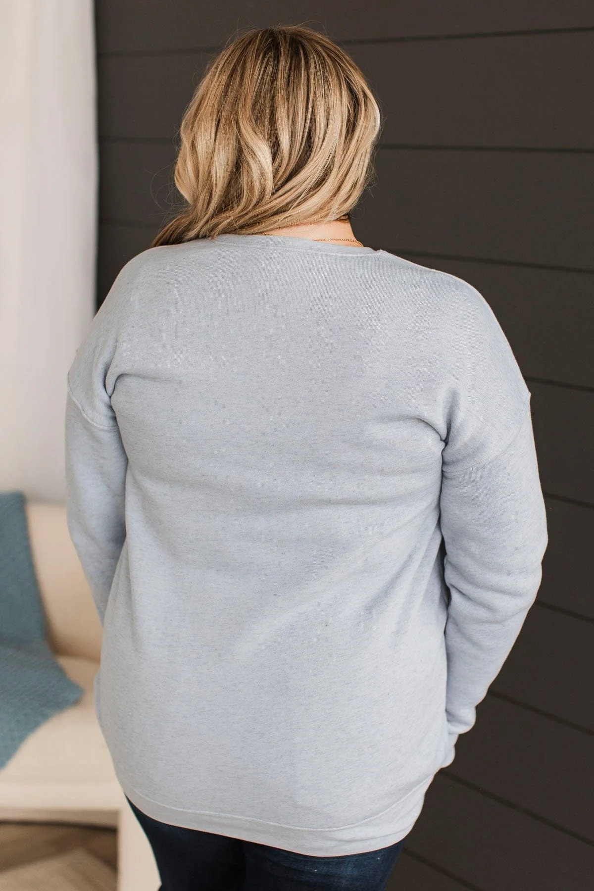 "Coffee" Crew Neck Pullover- Periwinkle - Image 6