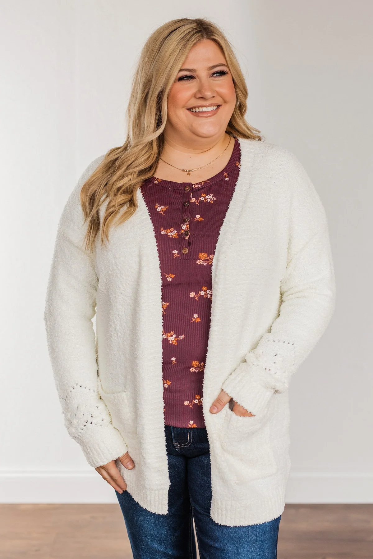 Cold Hands Warm Heart Knit Cardigan- Ivory - Image 6