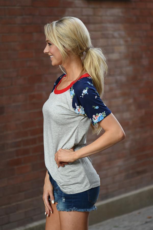 Collar Full of Color Floral Top ~ Red - Image 5