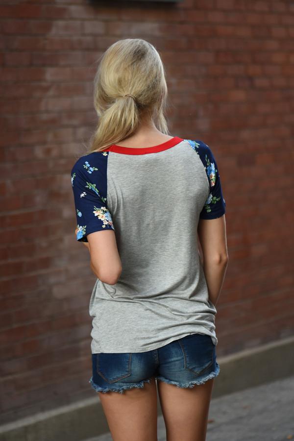 Collar Full of Color Floral Top ~ Red - Image 6