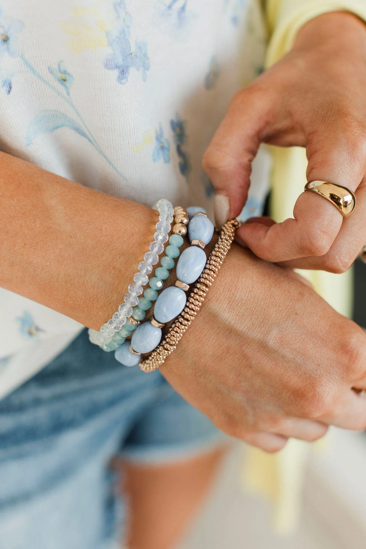 Color Me Impressed Bracelet Set- Light Blue - Image 2