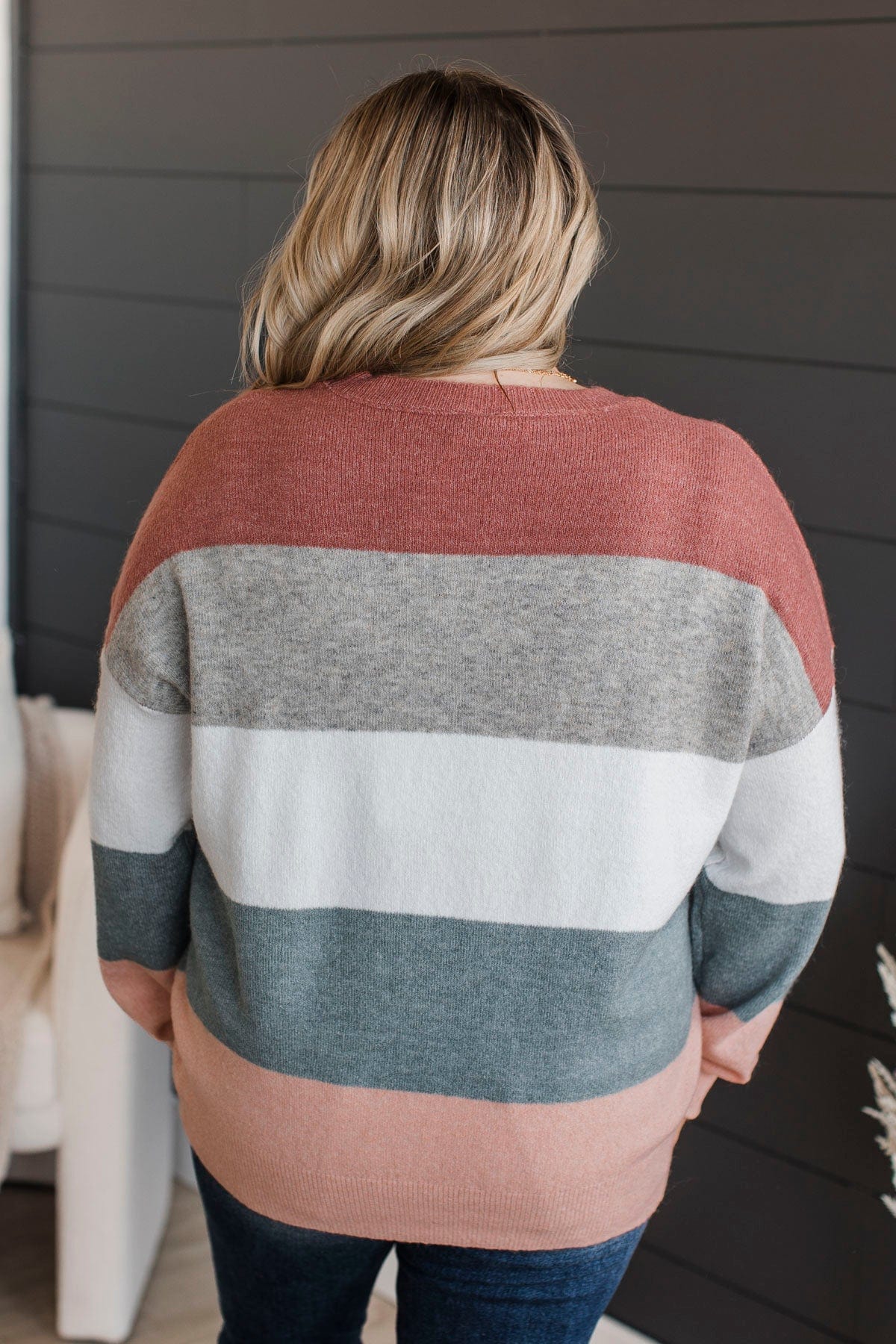 Color My World Knit Sweater- Grey & Mauve - Image 7