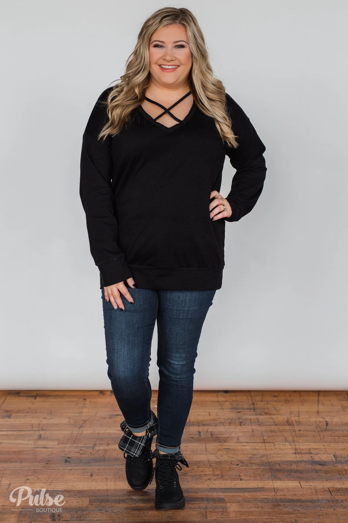 Color Pop Sweatshirt- Solid Black - Image 4