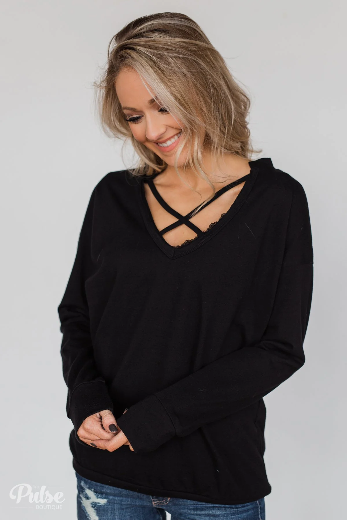 Color Pop Sweatshirt- Solid Black - Image 5
