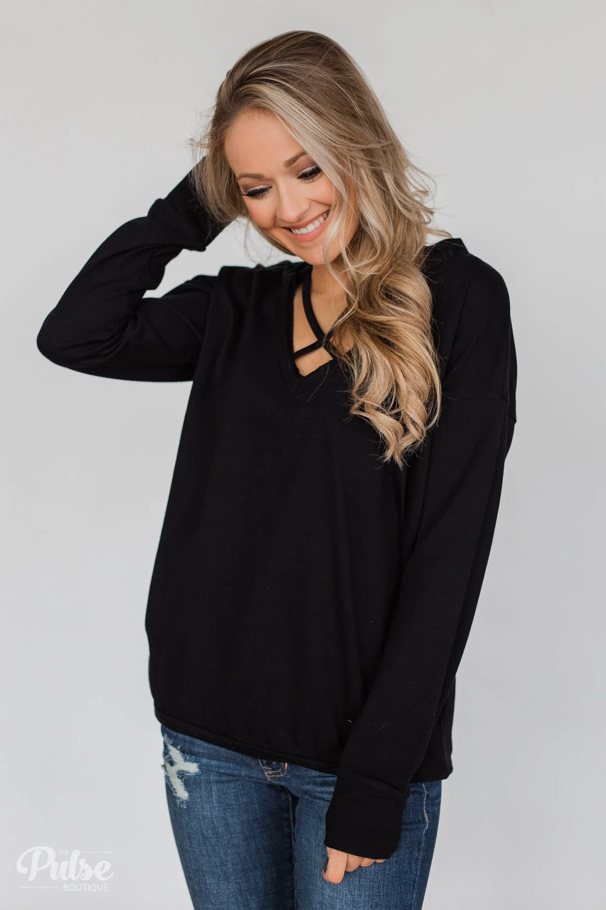 Color Pop Sweatshirt- Solid Black - Image 6