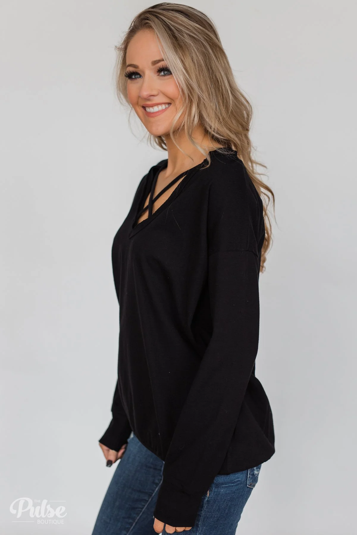 Color Pop Sweatshirt- Solid Black - Image 7