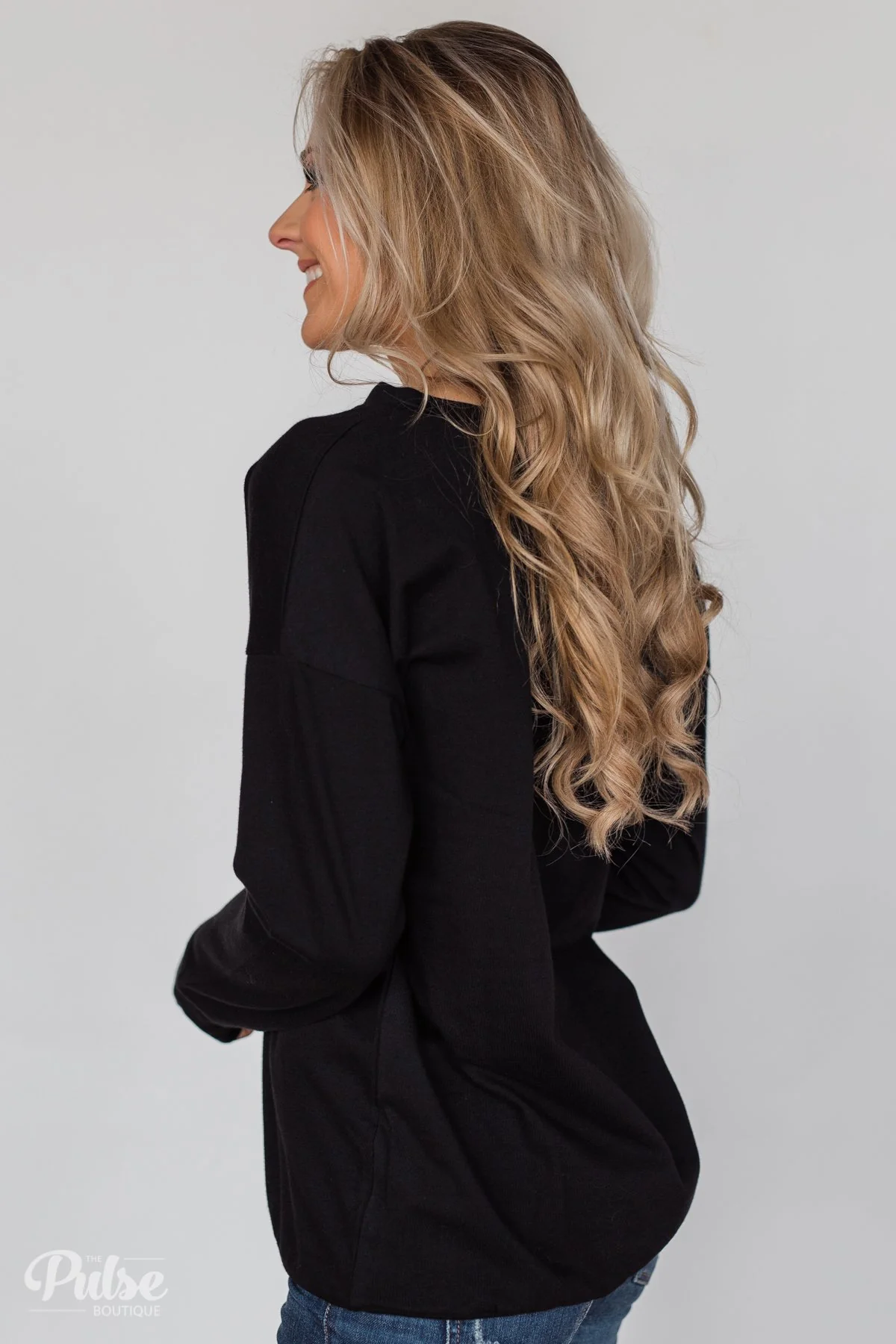 Color Pop Sweatshirt- Solid Black - Image 8