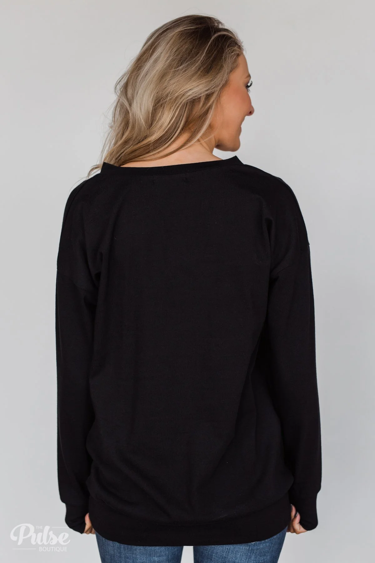 Color Pop Sweatshirt- Solid Black - Image 9