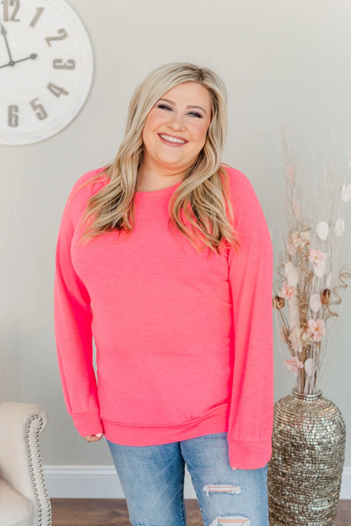 Come Along With Me Pullover Top- Neon Pink - Image 6