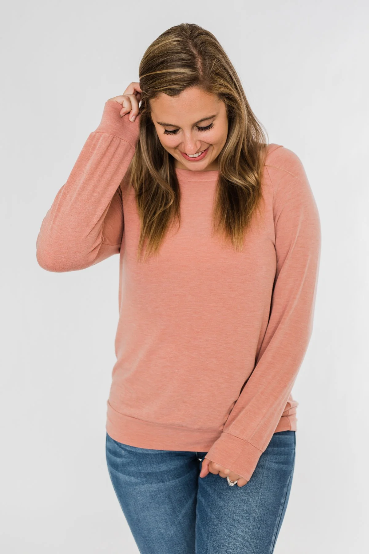 Come Along With Me Pullover Top- Peach - Image 2