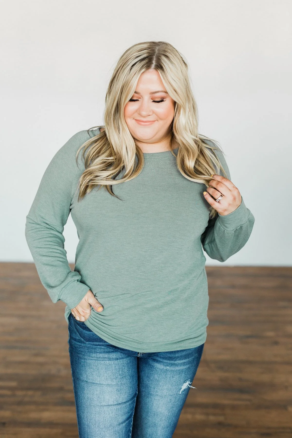 Come Along With Me Pullover Top- Sage - Image 5