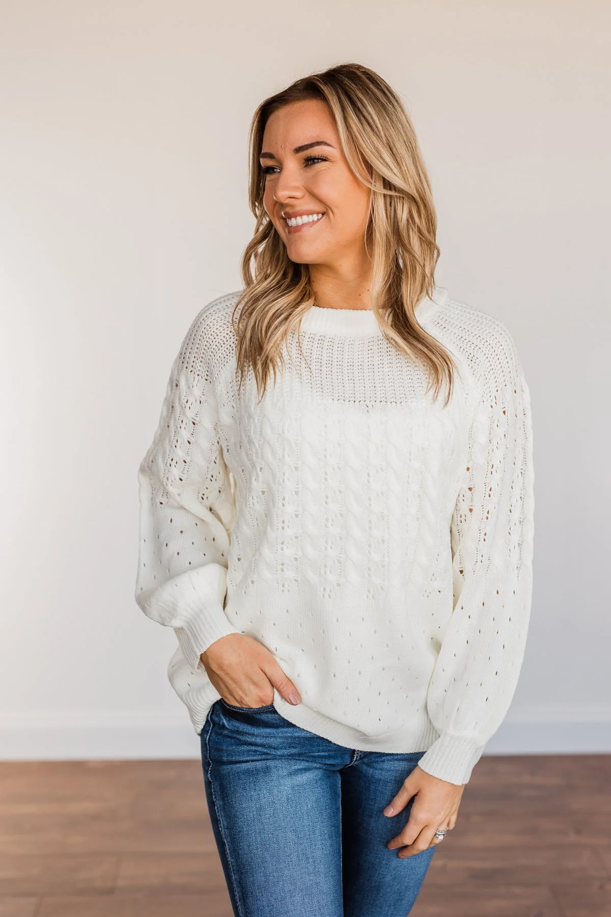 Come As You Are Sweater- Ivory - Image 4