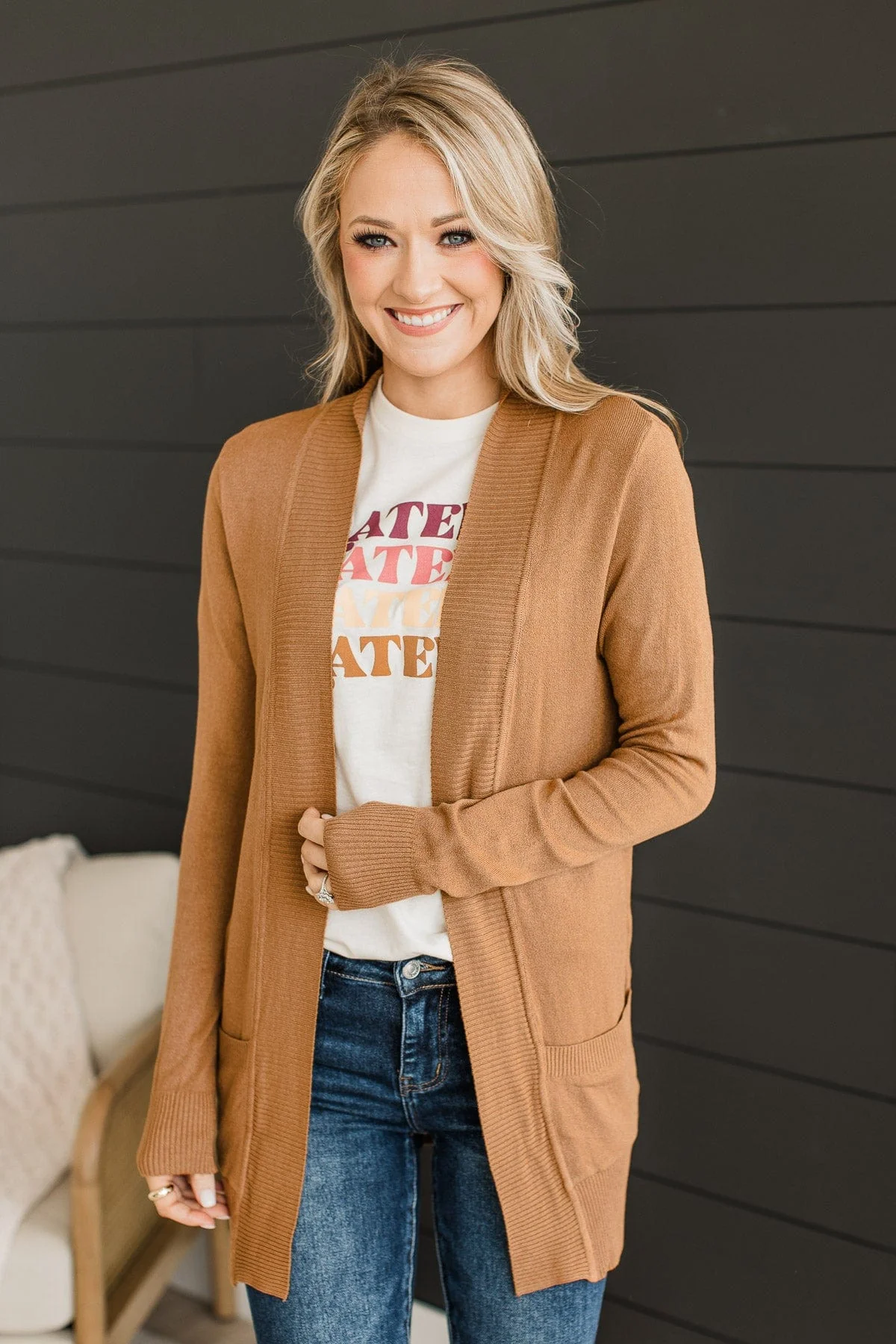 Comfortable With Myself Knit Cardigan- Amber - Image 3