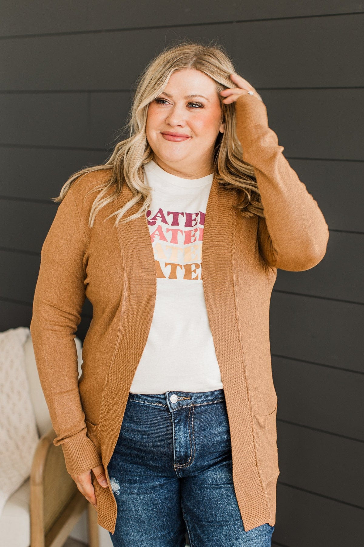 Comfortable With Myself Knit Cardigan- Amber - Image 4