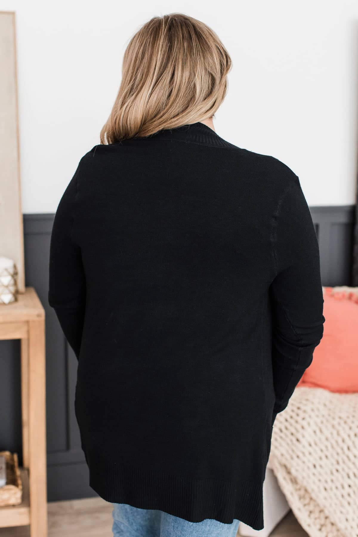 Comfortable With Myself Knit Cardigan- Black - Image 7