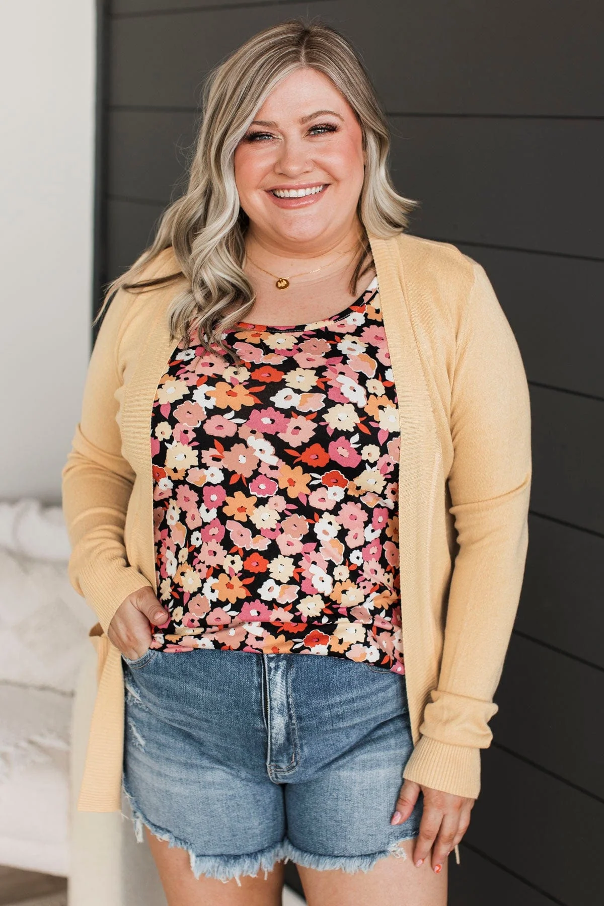 Comfortable With Myself Knit Cardigan- Dusty Yellow - Image 4