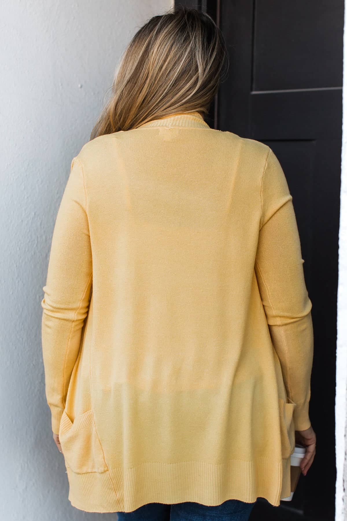 Comfortable With Myself Knit Cardigan- Golden Yellow - Image 9