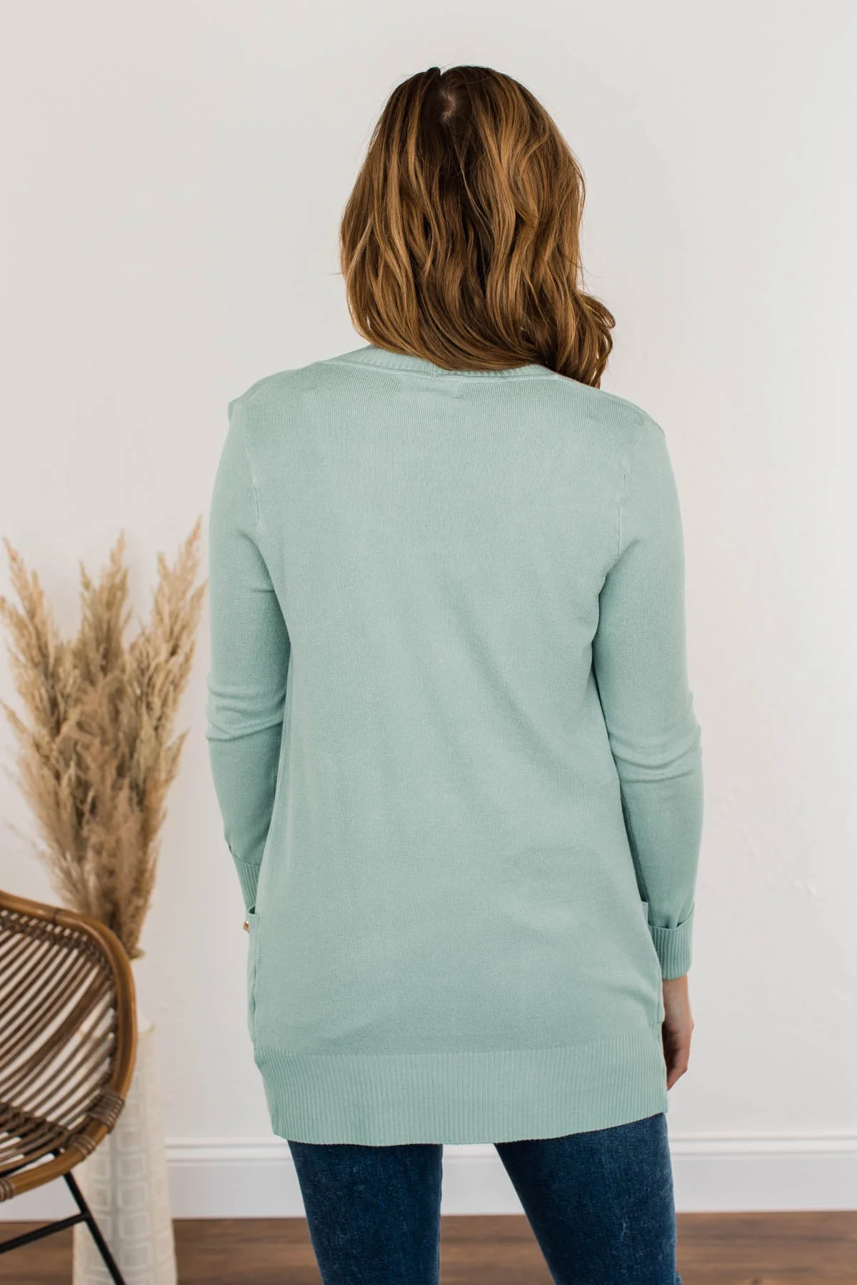 Comfortable With Myself Knit Cardigan- Mint - Image 10