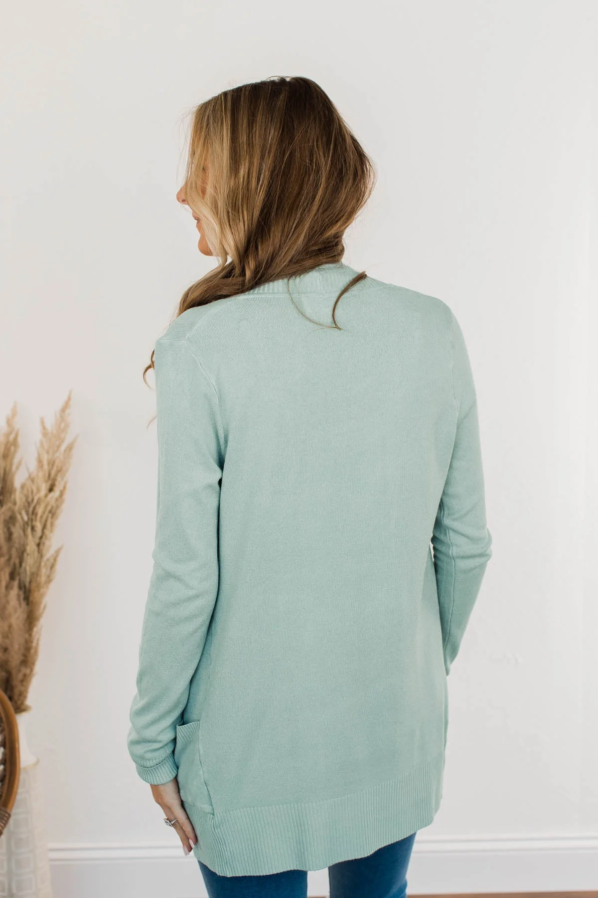 Comfortable With Myself Knit Cardigan- Mint - Image 9
