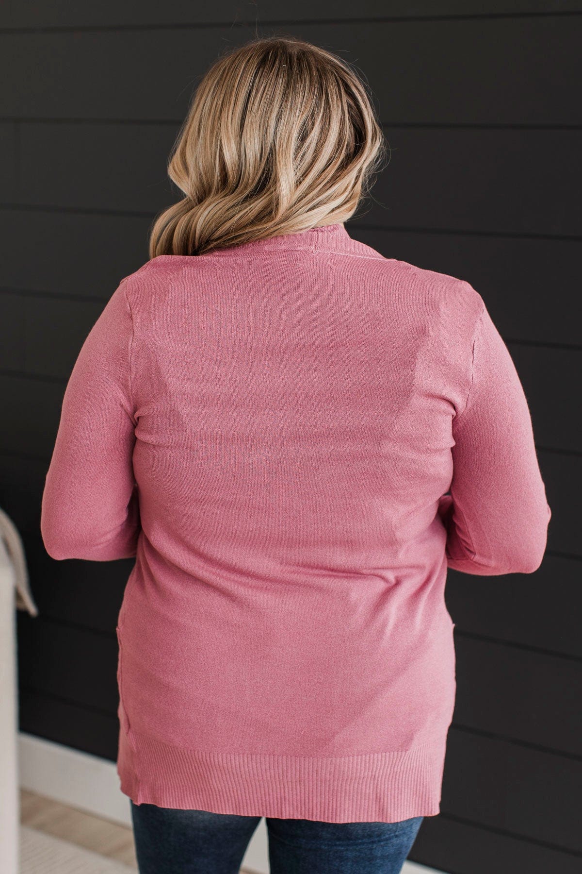Comfortable With Myself Knit Cardigan- Rose Pink - Image 7