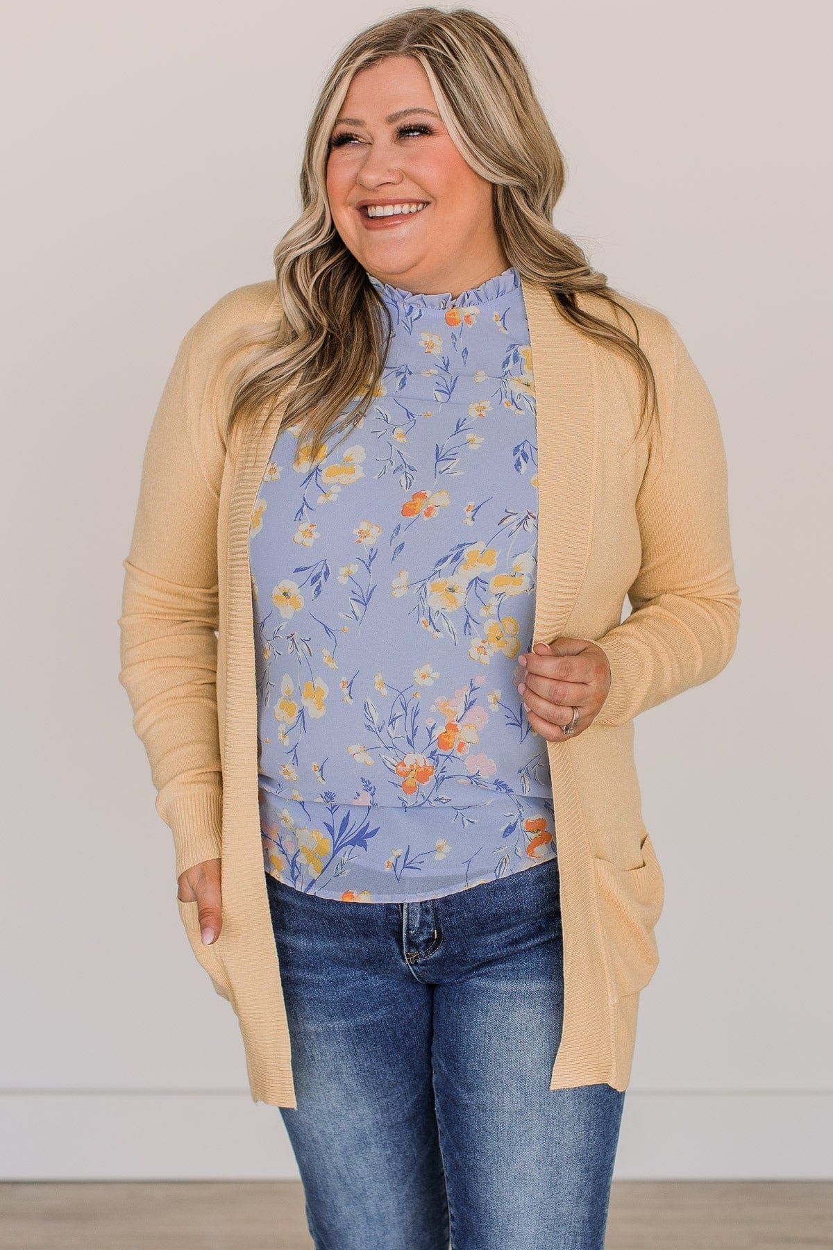 Comfortable With Myself Knit Cardigan- Yellow - Image 5