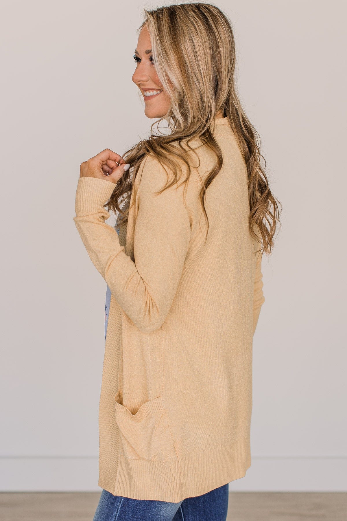 Comfortable With Myself Knit Cardigan- Yellow - Image 6