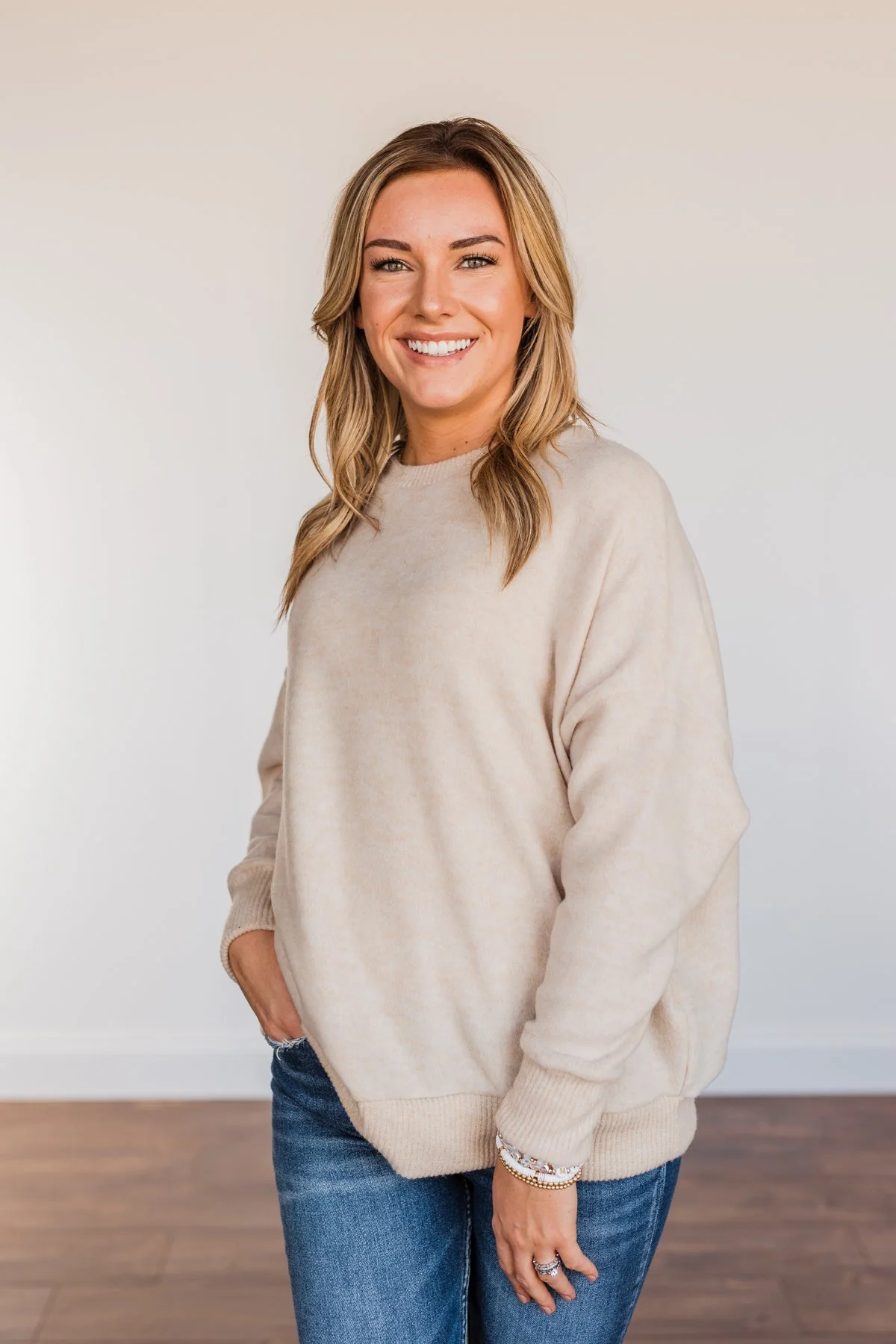 Comfy & Cozy Pullover Top- Oatmeal - Image 9