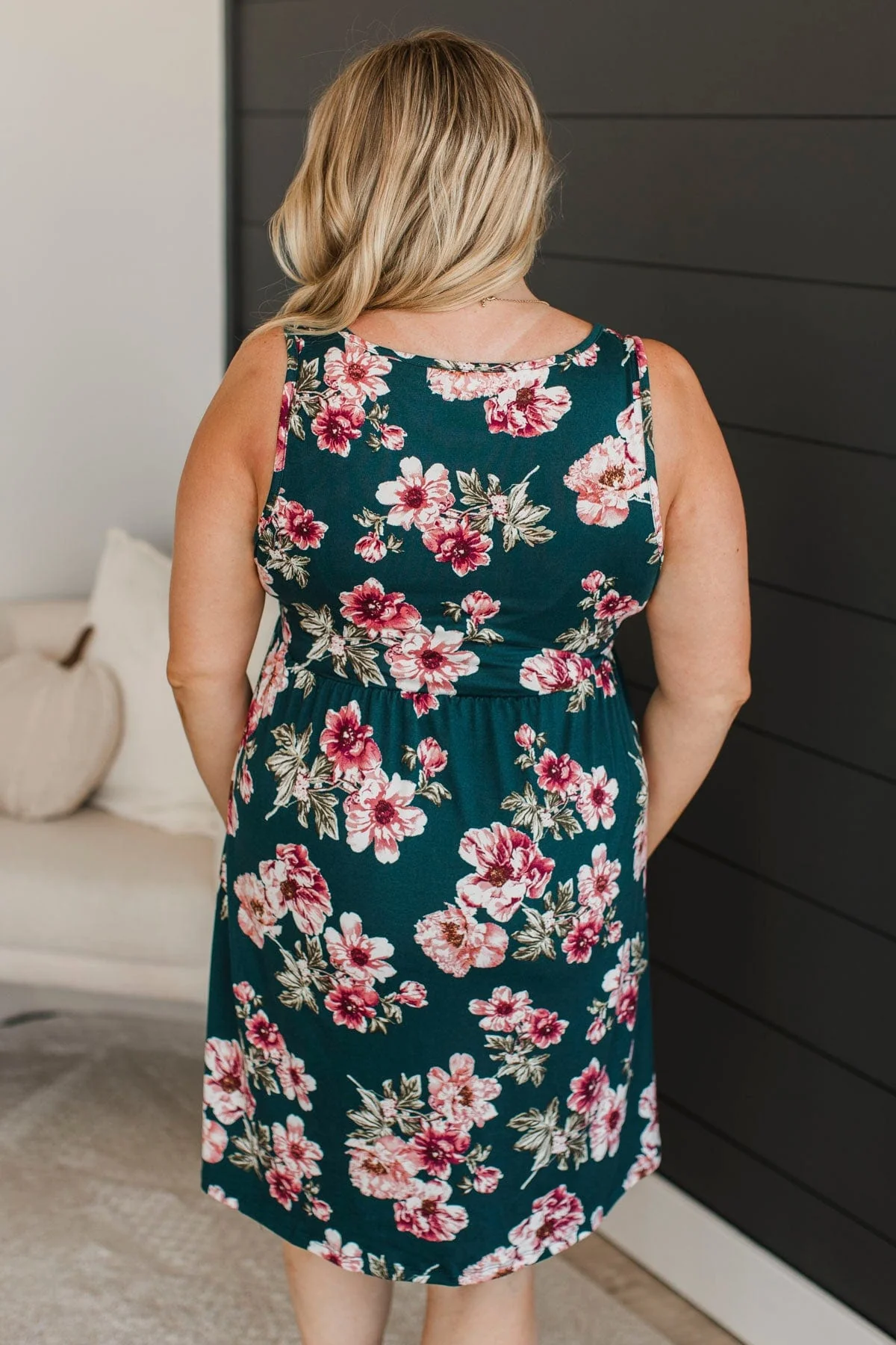 Compass To Your Heart Floral Dress- Hunter Green - Image 8