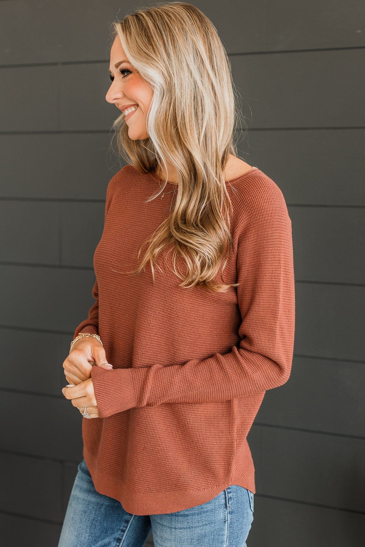 Confidence Boost Knit Sweater- Copper - Image 5