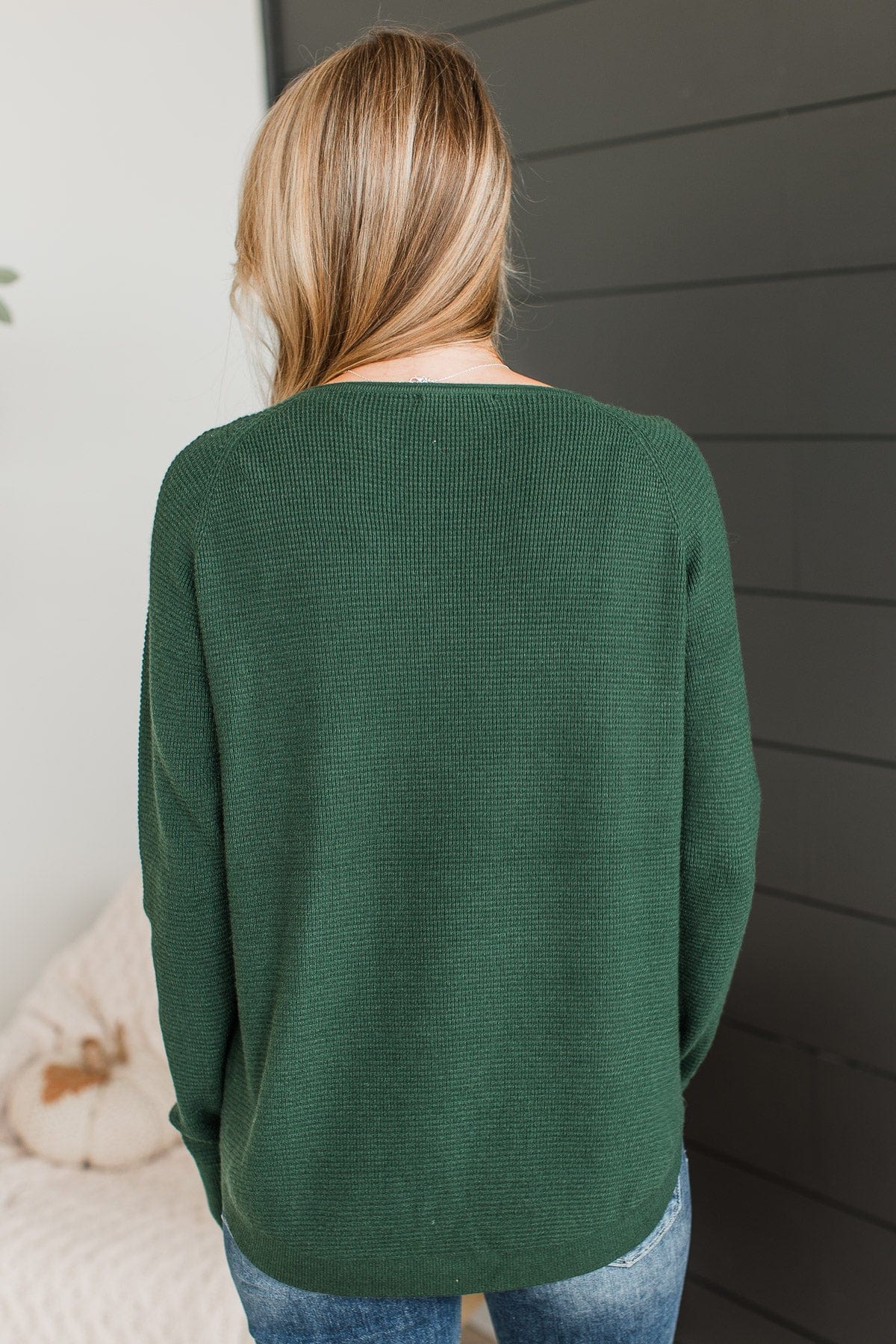 Confidence Boost Knit Sweater- Forest Green - Image 7