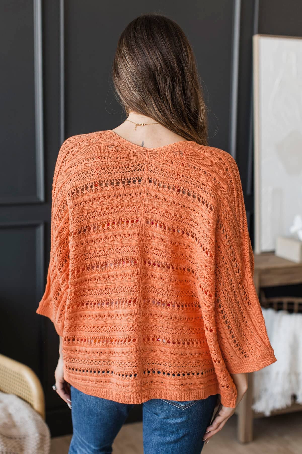 Confidence Is Everything Crochet Knit Cardigan- Orange - Image 7