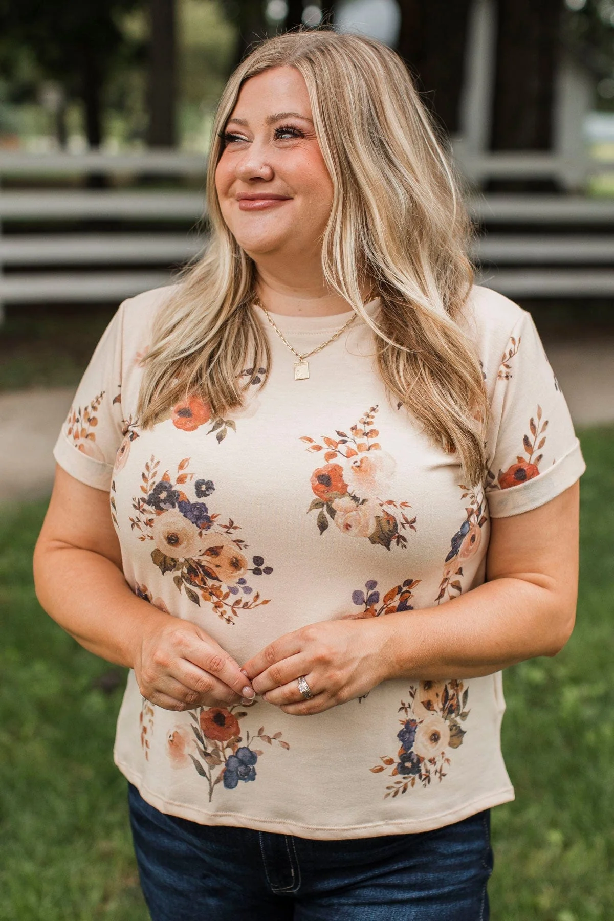 Confident Approach Floral Top- Tan & Rust - Image 3