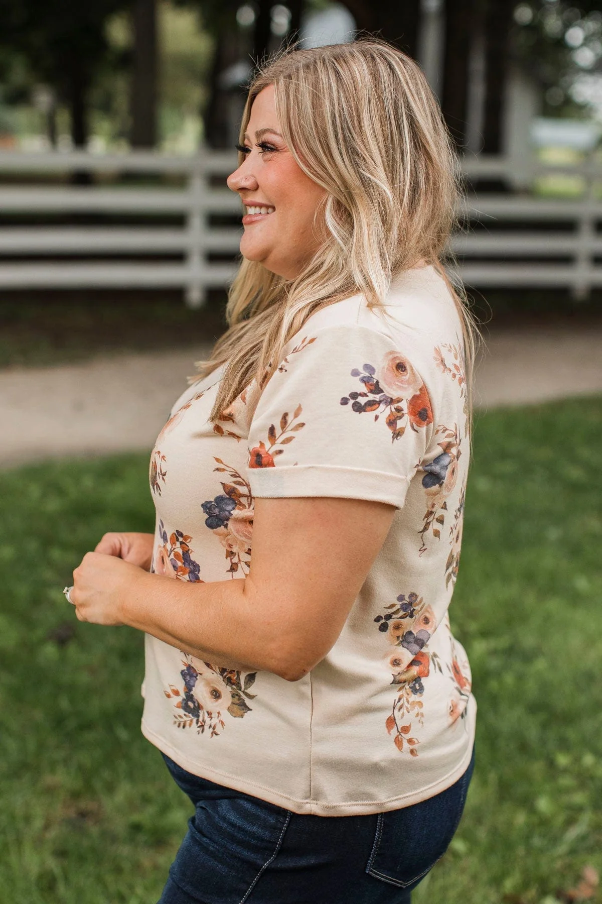 Confident Approach Floral Top- Tan & Rust - Image 7