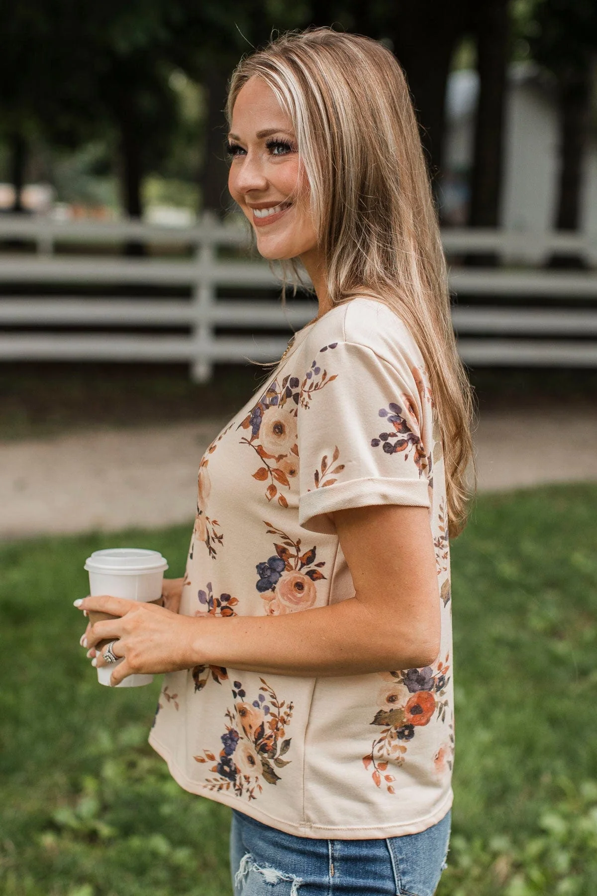 Confident Approach Floral Top- Tan & Rust - Image 8