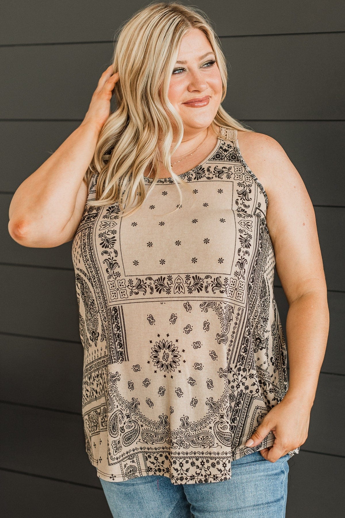 Confident Feeling Knit Tank Top- Taupe - Image 3