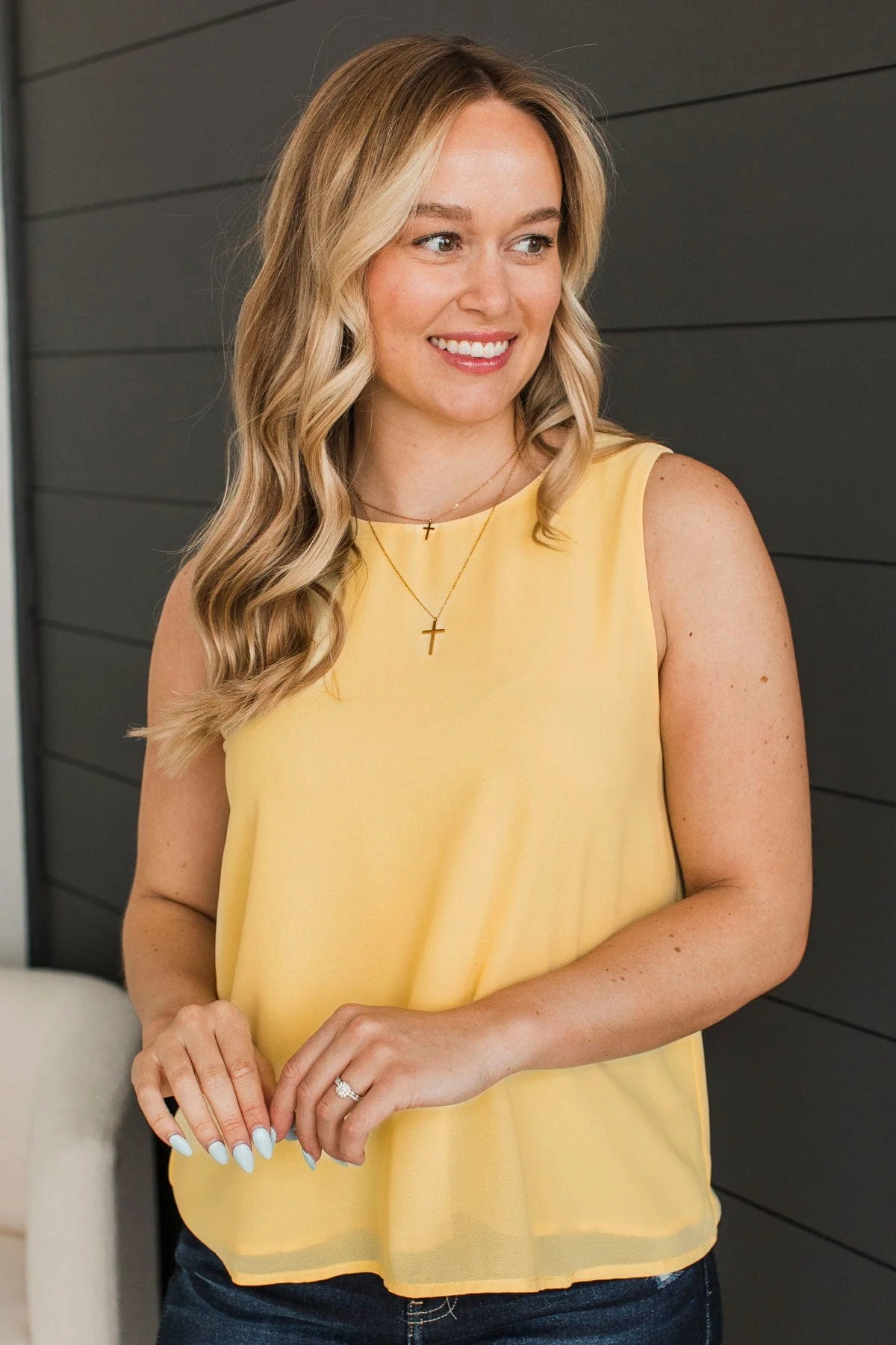 Confident Personality Tank Top- Yellow - Image 4