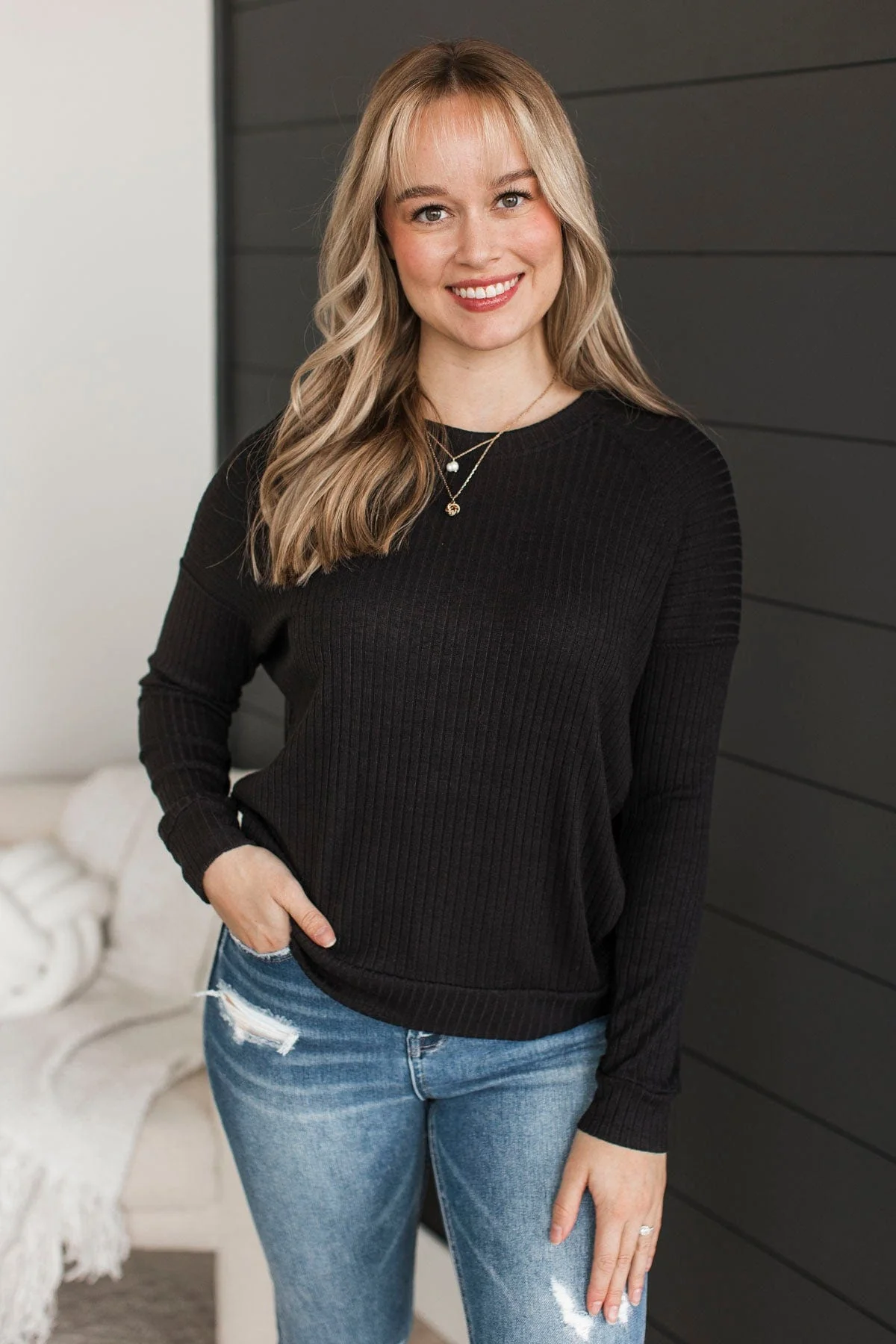 Considerably Cute Pullover Top- Black - Image 3