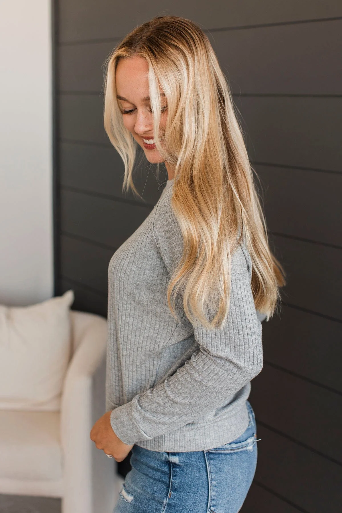 Considerably Cute Pullover Top- Heather Grey - Image 5