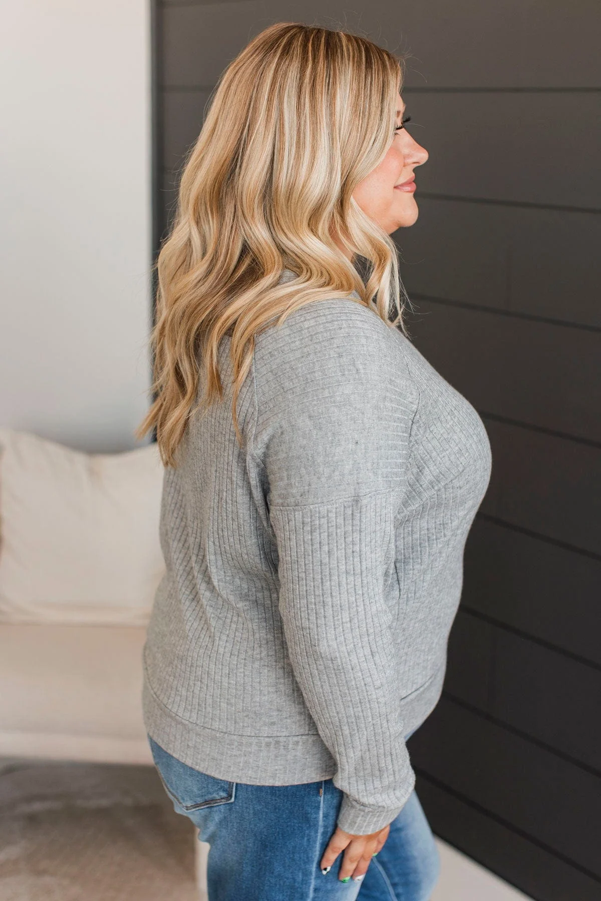 Considerably Cute Pullover Top- Heather Grey - Image 6