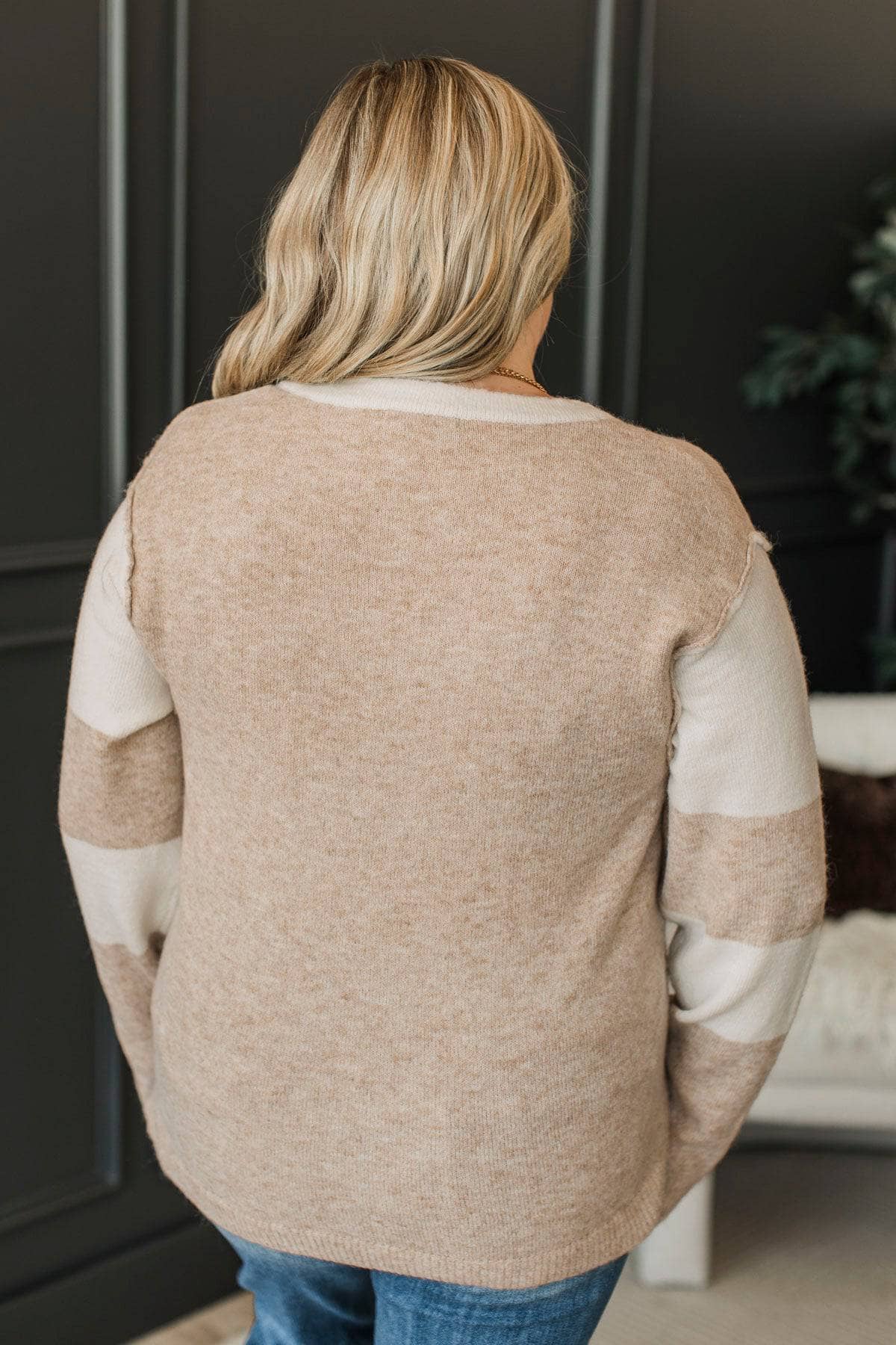 Continuing Romance Color Block Sweater- Ivory & Beige - Image 7