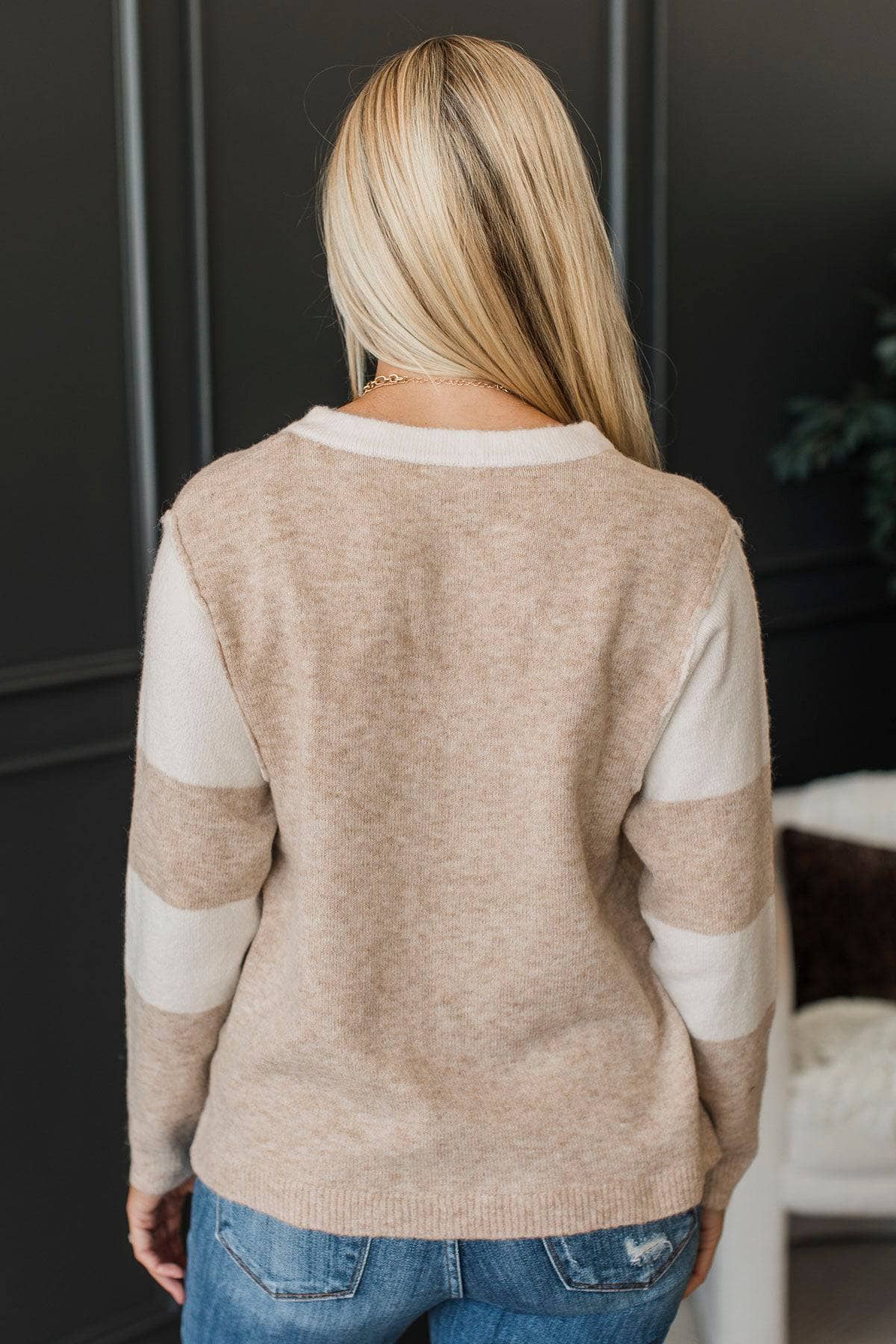 Continuing Romance Color Block Sweater- Ivory & Beige - Image 8