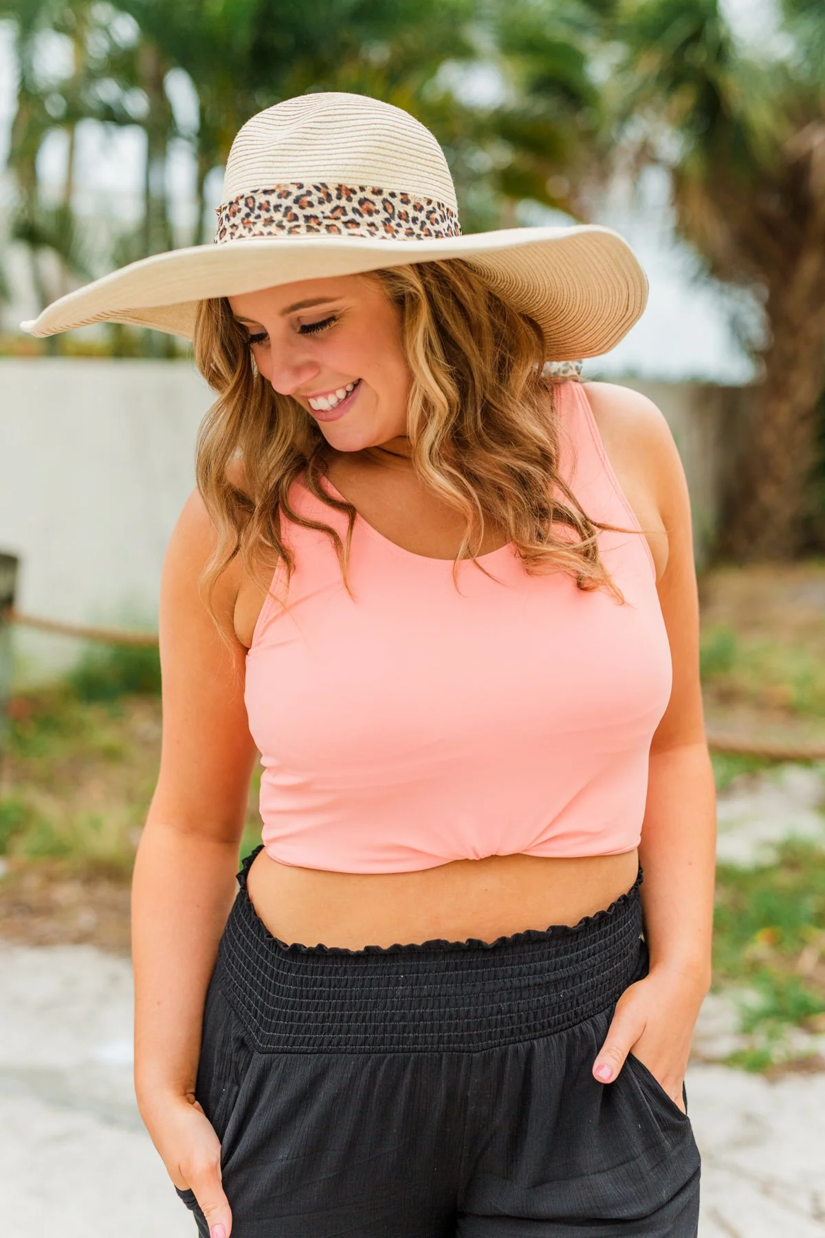 Cool For The Summer Floppy Sun Hat- Natural & Leopard - Image 2